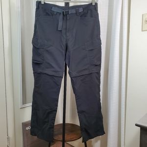 The North Face Mens Convertible Pants Shorts Dark Grey Size Medium